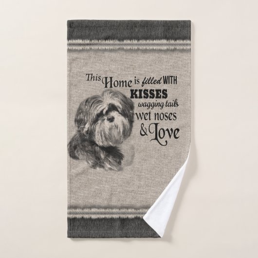 portret van Shih Tzu schattig citaat Bad Handdoek (Handdoek)