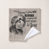 portret van Shih Tzu schattig citaat Bad Handdoek (Wasdoekje)