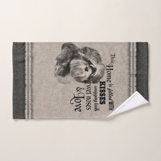 portret van Shih Tzu schattig citaat Bad Handdoek (Handdoek)