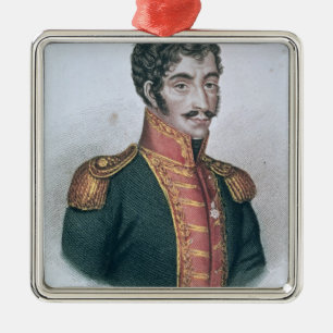 Portret van Simon Bolivar Metalen Ornament
