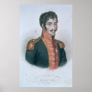 Portret van Simon Bolivar Poster