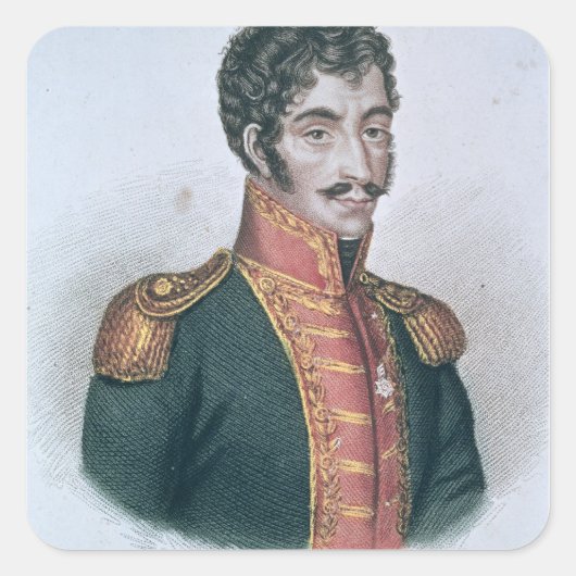 Portret van Simon Bolivar Vierkante Sticker (Voorkant)
