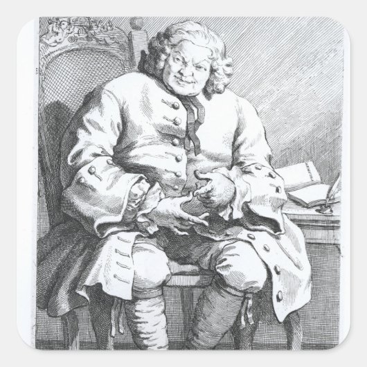 Portret van Simon Fraser, Lord Lovat Vierkante Sticker (Voorkant)