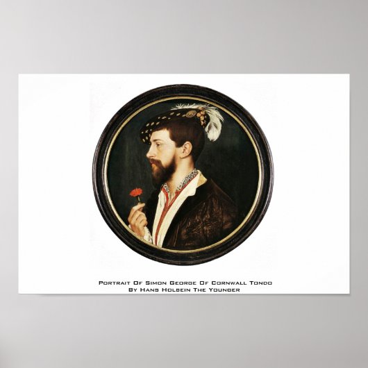 Portret van Simon George van Cornwall Tondo Poster (Voorkant)