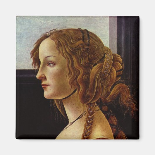 Portret van Simonetta Vespucci door Botticelli Magneet (Voorkant)