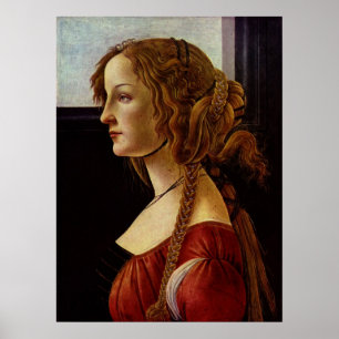 Portret van Simonetta Vespucci door Botticelli Poster