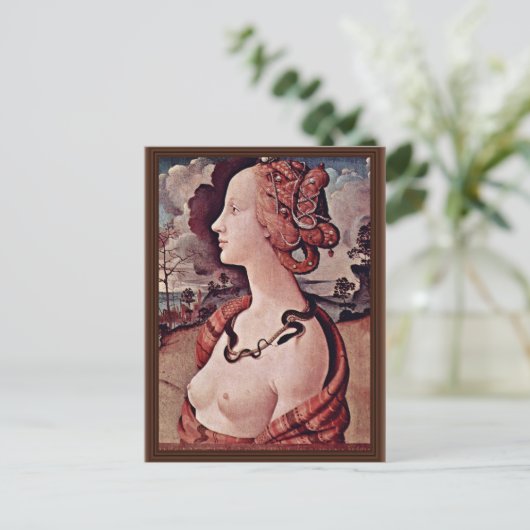 Portret van Simonetta vespucci door Piero di cosim Briefkaart (Staand voorkant)