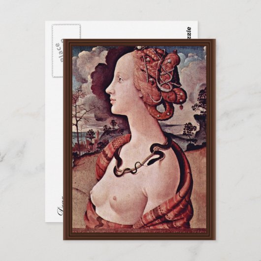 Portret van Simonetta vespucci door Piero di cosim Briefkaart (Voorkant / Achterkant)