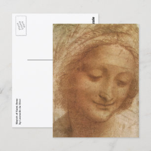 Portret van Sint-Anna door Leonardo da Vinci Briefkaart