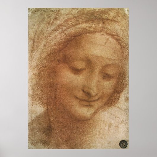 Portret van Sint Anna door Leonardo da Vinci Poster (Voorkant)