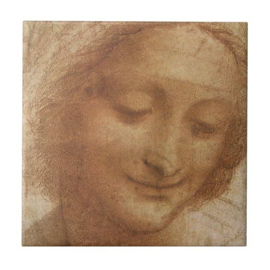Portret van Sint Anna-studie van Leonardo da Vinci Tegeltje (Voorkant)
