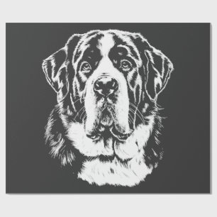 Portret van Sint-Bernardhond Minimalistische Kledi Cadeaupapier