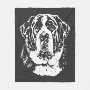 Portret van Sint-Bernardhond Minimalistische Kledi Fleece Deken