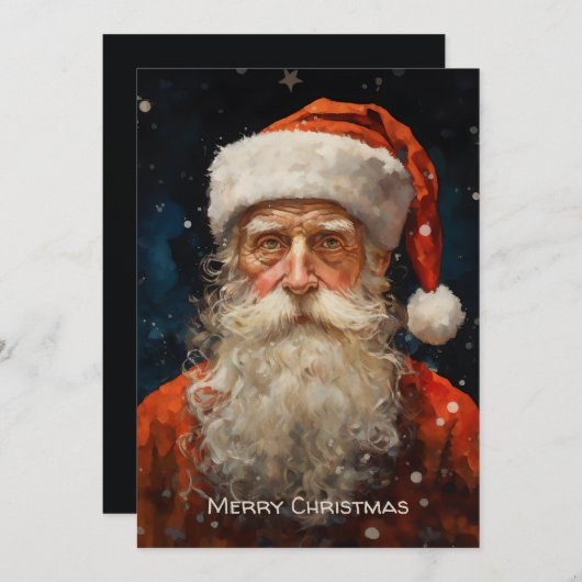 Portret van Sinterklaas in stijl van Van Gogh Feestdagenkaart (Voorkant / Achterkant)