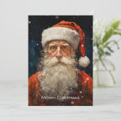 Portret van Sinterklaas in stijl van Van Gogh Feestdagenkaart (Staand voorkant)