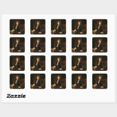 Portret van Sir Christopher Wren 1711 Vierkante Sticker (Vel)