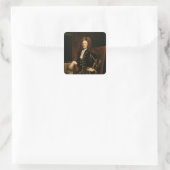 Portret van Sir Christopher Wren 1711 Vierkante Sticker (Tas)