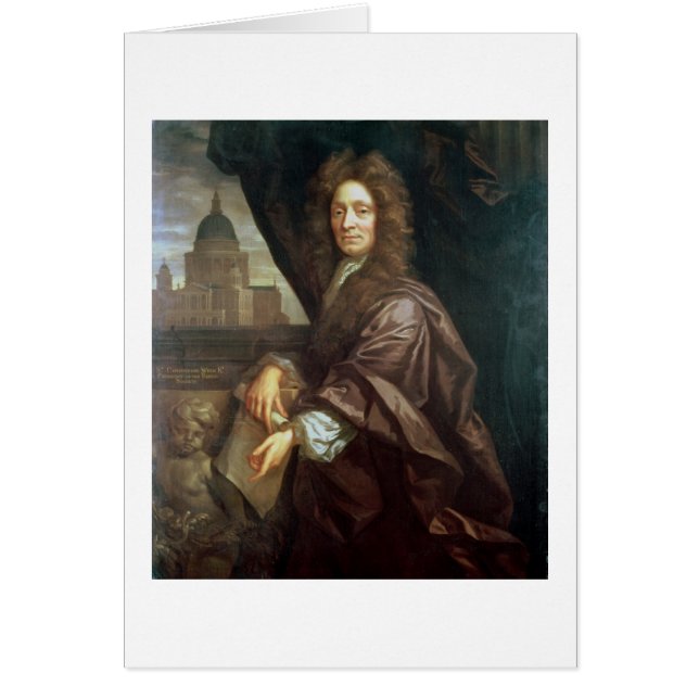 Portret van Sir Christopher Wren (olie op doek) (Voorkant)