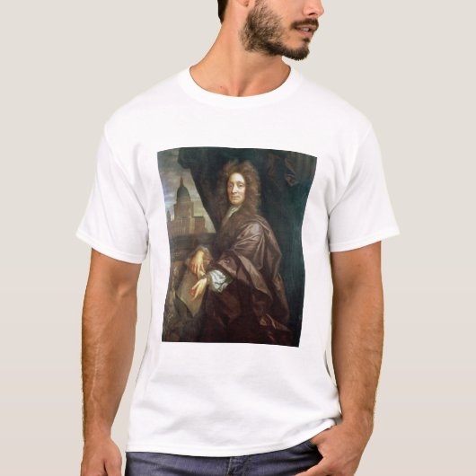 Portret van Sir Christopher Wren (olie op doek) T-shirt (Voorkant)