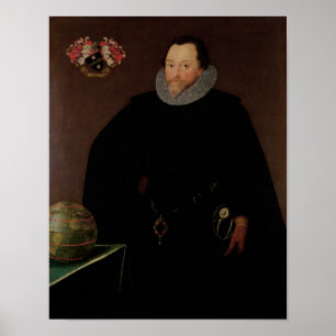 Portret van Sir Francis Drake 1591 Poster
