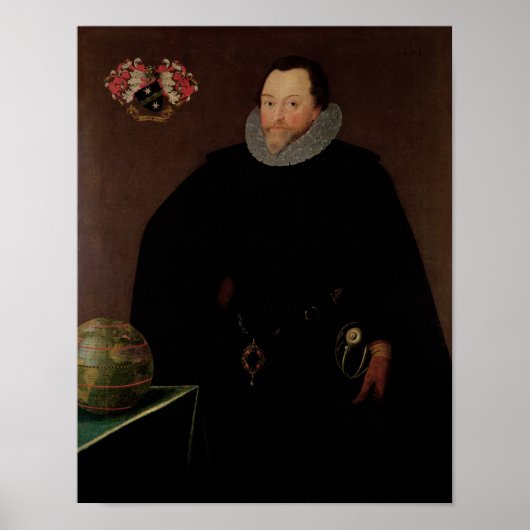 Portret van Sir Francis Drake 1591 Poster (Voorkant)