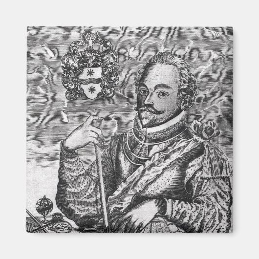 Portret van Sir Francis Drake Magneet (Voorkant)