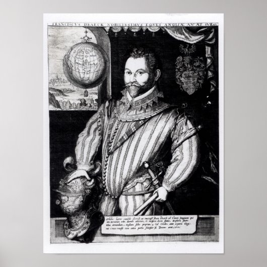 Portret van Sir Francis Drake Poster (Voorkant)