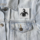 Portret van Sir Francis Drake Vierkante Button 5,1 Cm (In situ)