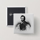 Portret van Sir Francis Drake Vierkante Button 5,1 Cm (Voorkant /achterkant)