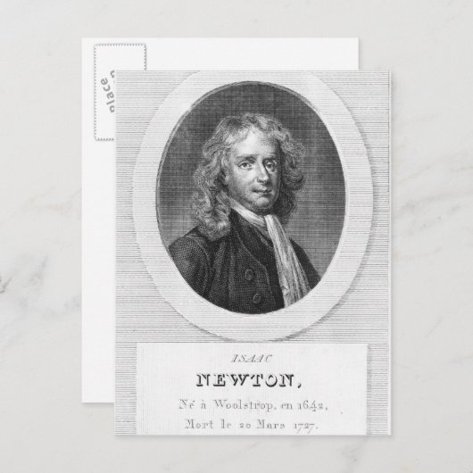 Portret van Sir Isaac Newton Briefkaart (Voorkant / Achterkant)