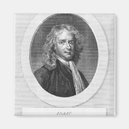 Portret van Sir Isaac Newton Magneet (Voorkant)