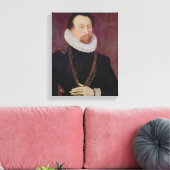 Portret van Sir John Hawkins 1581 Canvas Afdruk (Insitu (Woonkamer))