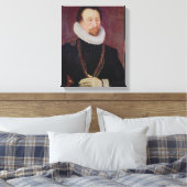Portret van Sir John Hawkins 1581 Canvas Afdruk (Insitu (Slaapkamer))