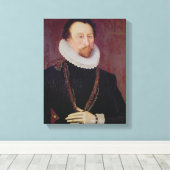 Portret van Sir John Hawkins 1581 Canvas Afdruk (Insitu (Houten vloer))