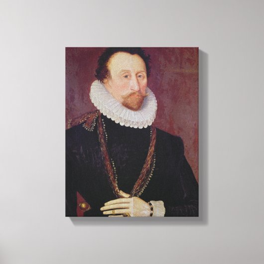 Portret van Sir John Hawkins 1581 Canvas Afdruk (Voorkant)