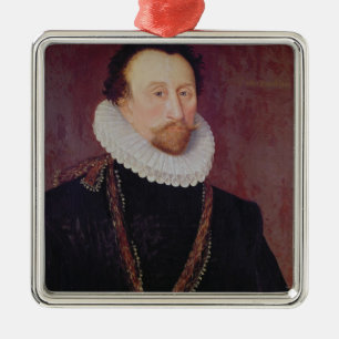 Portret van Sir John Hawkins 1581 Metalen Ornament