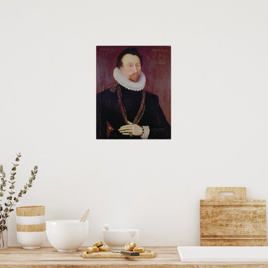 Portret van Sir John Hawkins 1581 Poster (Keuken)