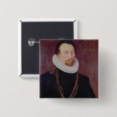 Portret van Sir John Hawkins 1581 Vierkante Button 5,1 Cm (Voorkant /achterkant)