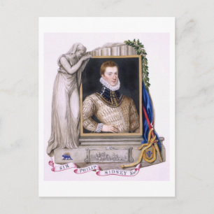 Portret van Sir Philip Sidney (1554-86) uit 'Memo' Briefkaart