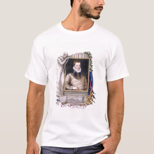 Portret van Sir Philip Sidney (1554-86) uit 'Memo' T-shirt (Voorkant)