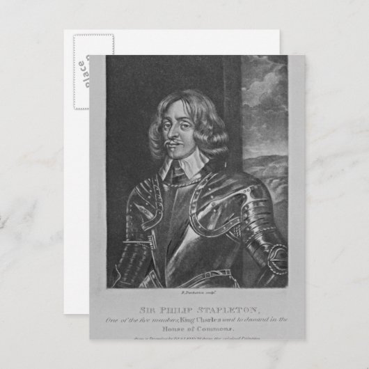 Portret van Sir Philip Stapleton Briefkaart (Voorkant / Achterkant)