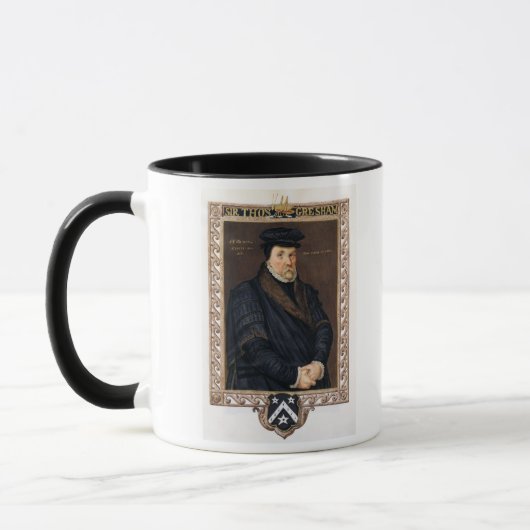 Portret van Sir Thomas Gresham (c.1519-79) van 'M Mok (Links)