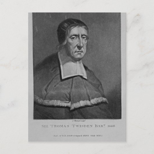 Portret van Sir Thomas Twisden Briefkaart (Voorkant)
