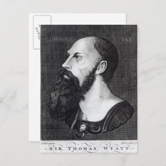Portret van Sir Thomas Wyatt Briefkaart (Voorkant / Achterkant)