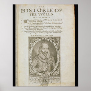 Portret van Sir Walter Raleigh (1554-1618), titel Poster