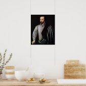 Portret van Sir Walter Raleigh 1588 Poster (Keuken)