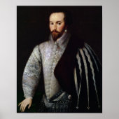 Portret van Sir Walter Raleigh 1588 Poster (Voorkant)