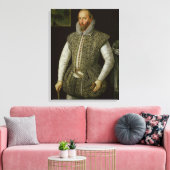Portret van Sir Walter Raleigh, 1598 Canvas Afdruk (Insitu (Woonkamer))