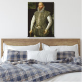 Portret van Sir Walter Raleigh, 1598 Canvas Afdruk (Insitu (Slaapkamer))