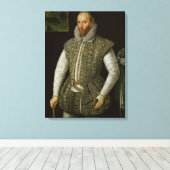 Portret van Sir Walter Raleigh, 1598 Canvas Afdruk (Insitu (Houten vloer))
